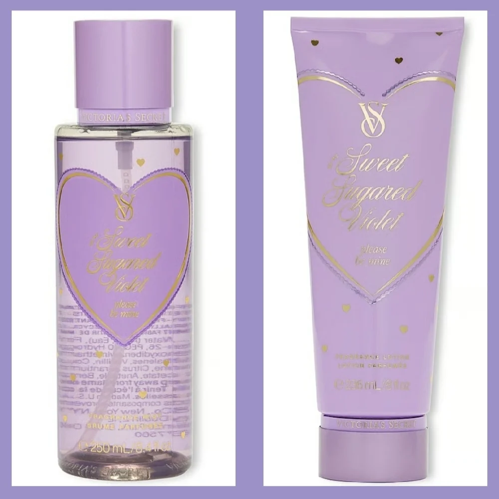 Victoria's Secret Sweet Sugared Violet Body Mist And Lotion - Purple